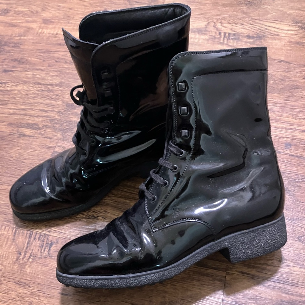 Black combat boots